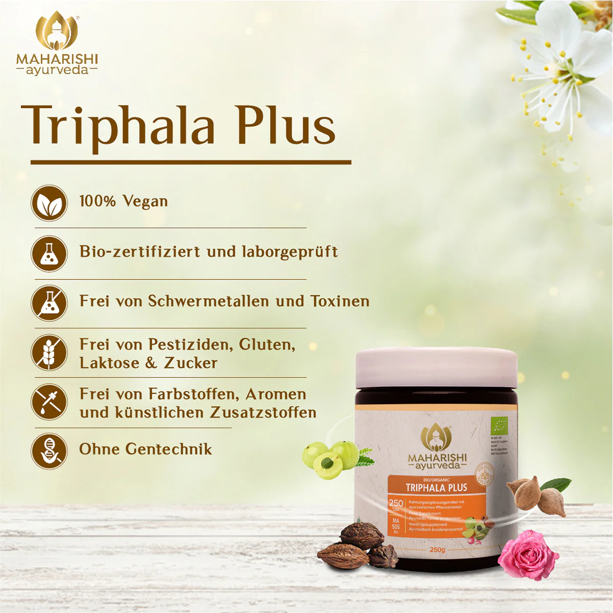 Triphala Plus (Bio), 250 g MA 505 – Ayurveda Nahrungsergänzung mit Kräutern - Image 4